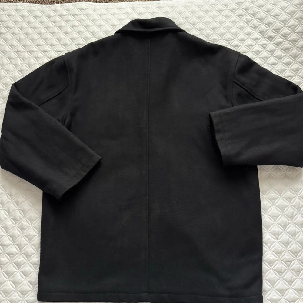 Carbon Men's Black Wool Blend Button Down Car Coat Size XL - Picture 12 of 14